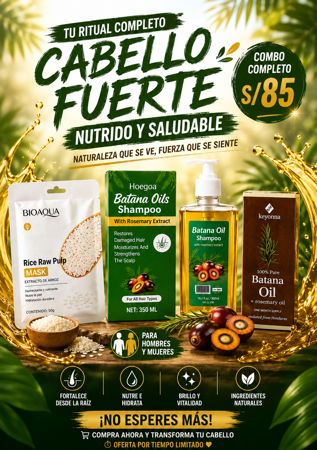 SHAMPOO DE BATANA+ ACEITE DE BATANA + MASCARILLA